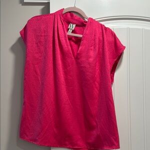 Worthington Pink Cap Sleeve Relaxed Blouse